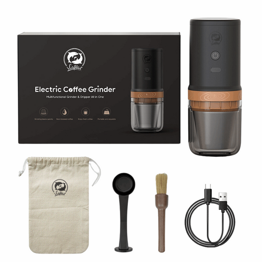 Electric Coffee Grinder: Cafetera Por Goteo y Molino Eléctrico Incorporado (100% Portátil)